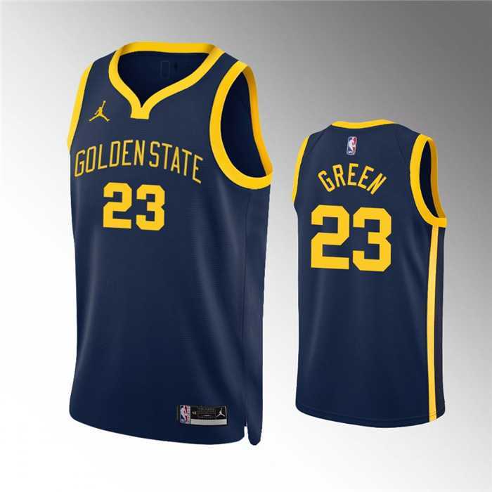 Men%27s Golden State Warriors #23 Draymond Green Navy Statement Edition Stitched Jersey Dzhi